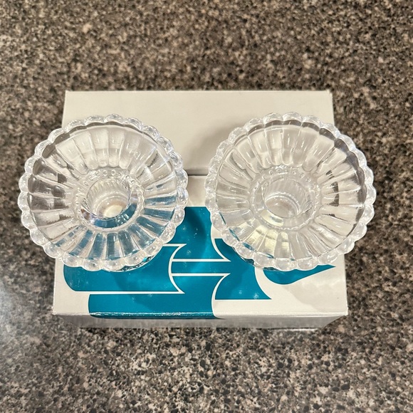 PartyLite Quilted Crystal Pair Candleholders NWT - Picture 6 of 9